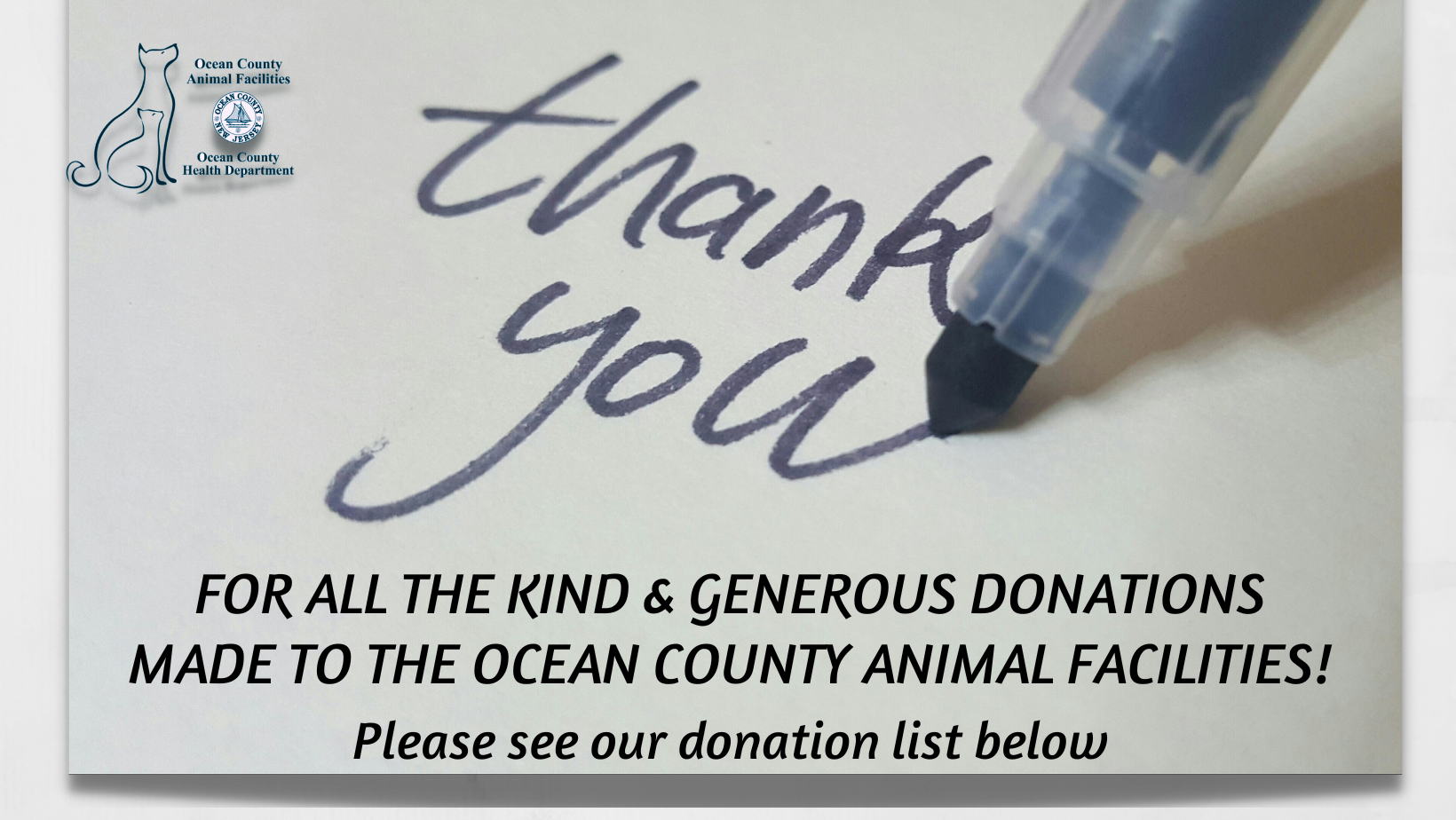 THANK YOU ALL FOR THE KIND & GENEROUS DONATIONS DUE TO THE RECENT INFLUX OF CATS AND DOGS NOW UNDER OUR CARE!